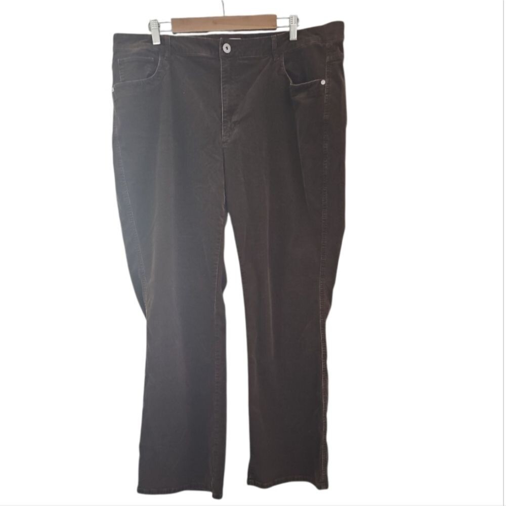J. Jill Corduroy Pants Plus Size 22 Brown Stretch Straight Leg Casual Chic